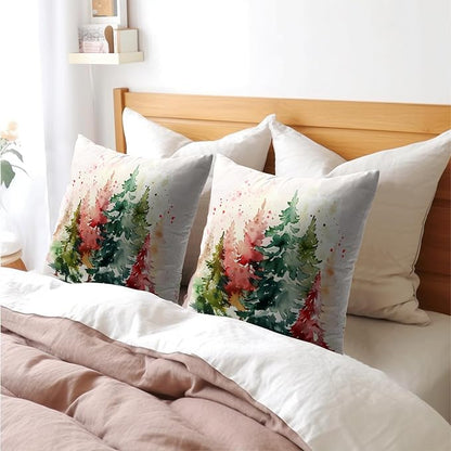 Christmas Tree Outdoor Throw Pillow Cover 24x24 Inch Set of 2 Winter Colorful - Image 8