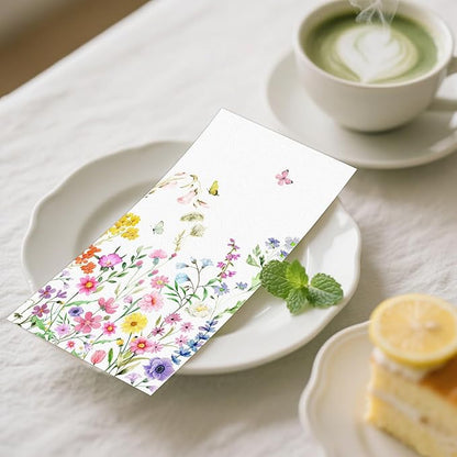 100 PCS Wildflower Paper Napkins, Disposable Flower Bathroom Guest Hand Towels - Image 6
