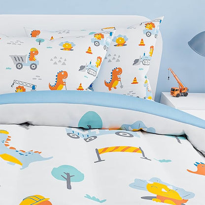 SANDJEST Dinosaur Comforter Set Twin Size 68x86in - Image 4