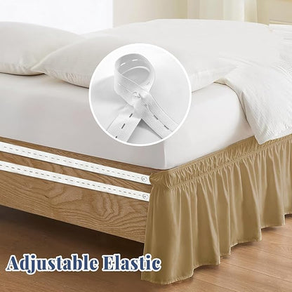 King Bed Skirt, Elastic Wrap Around Bed Skirt King Size, Bed Skirts - Image 4