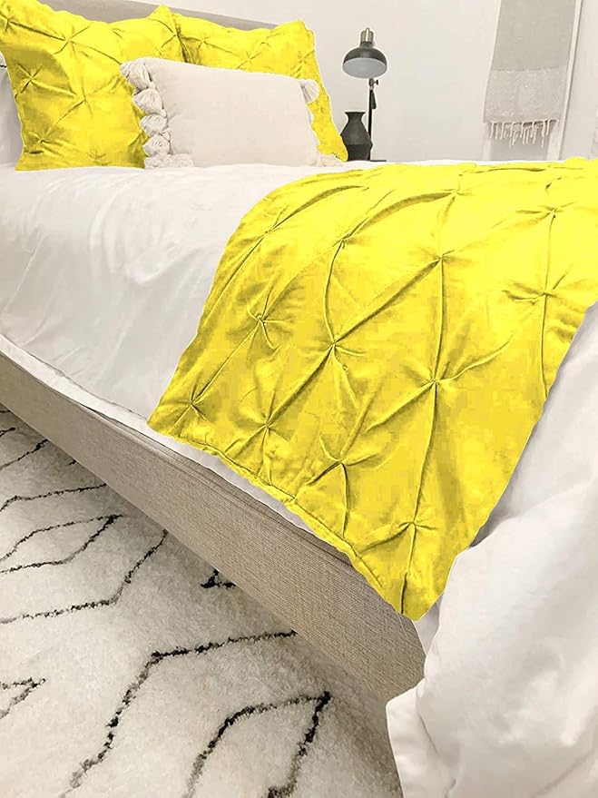 Bed Runner Set - 100% Pure Cotton 800 Thread Count - Luxury 1 Pinch Pleated Bed - Image 3