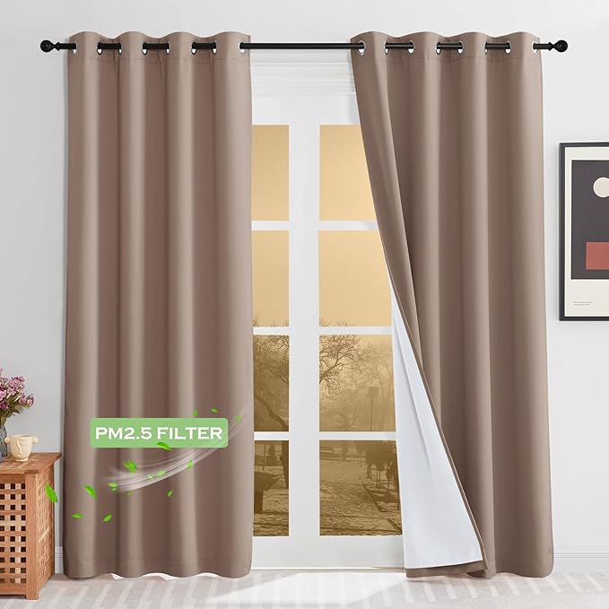 KGORGE 4-in-1 Soundproof Anti Dust 100% Blackout Curtains by KGORGE