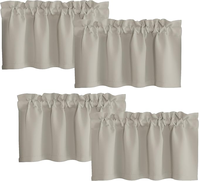 NICETOWN 4 Panels Natural Kitchen Valance by NICETOWN