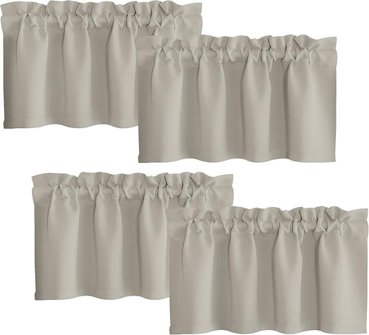 NICETOWN 4 Panels Natural Kitchen Valance by NICETOWN