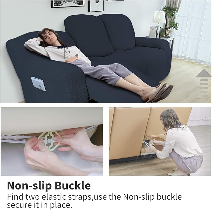 Easy-Going 6 Pieces Recliner Loveseat Stretch Sofa Slipcover Sofa Cover - Image 3