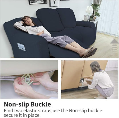 Easy-Going 6 Pieces Recliner Loveseat Stretch Sofa Slipcover Sofa Cover - Image 3