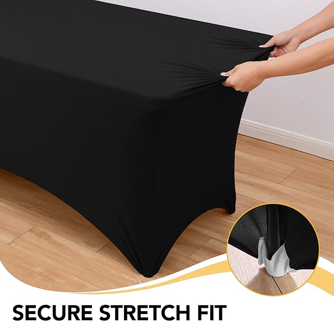 6-Pack Premium Black Spandex Tablecloths - Image 3