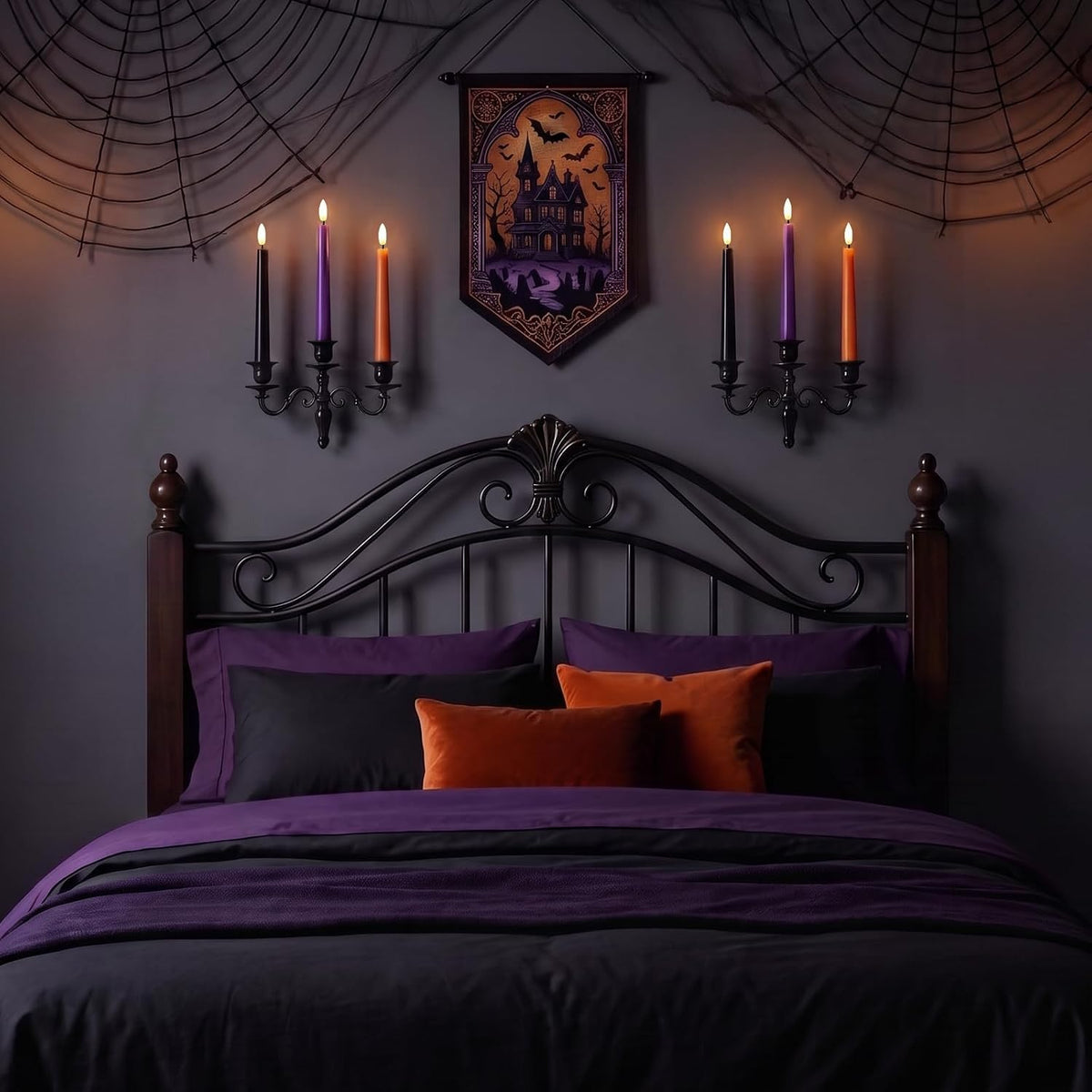 Halloween Decor Indoor, Halloween Decorations, Flameless Taper Candles, 6Pc