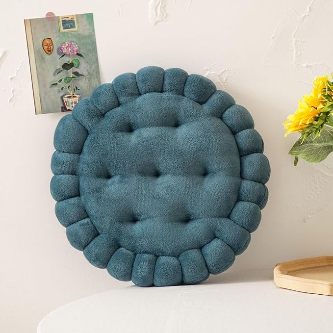 vctops Round Chair Pad Seat Cushion Solid Velvet Color Seat Pad Indoor Floor by vctops
