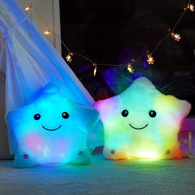 WEWILL 13'' Creative Twinkle Star Glowing LED Night Light Plush Pillows Stuffed - Image 2
