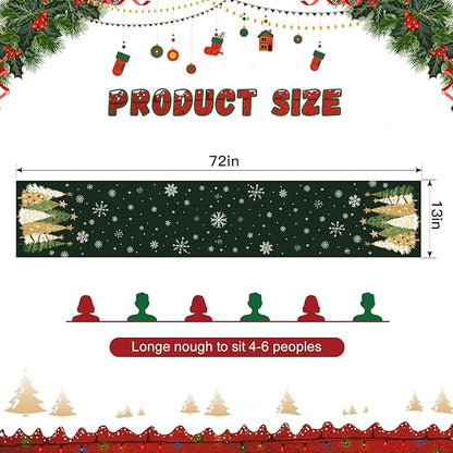 OTOSTAR Snowflakes and Christmas Tree Table Runner, Xmas Seasonal Winter - Image 6