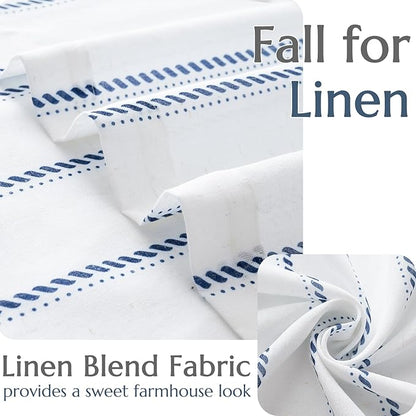 jinchan Linen Striped Kitchen Curtains Tier Cafe Curtains - Image 4