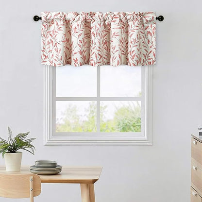 Leeva Printing Red Leaves Window Valances by Leeva