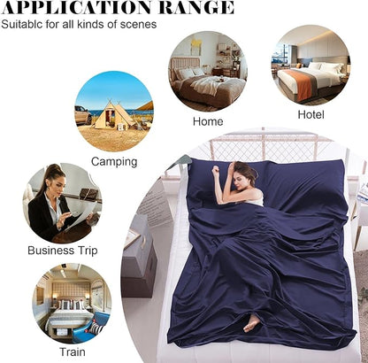 Sleeping Bag Liner, Travel Sheet & Adult Sleep Sack, Camping Sheets Travel - Image 4
