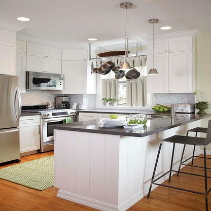 Soft Gray Kitchen Curtains for Windows 2 Panels Set Short Curtains for Bedroom - Image 4