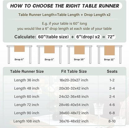 NEWISHER Farmhouse Rustic Table Runner Solid White Rectangular Table Runners - Image 6