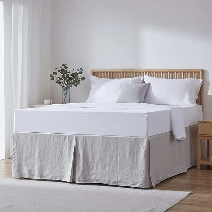 Simple&Opulence Premium Linen Bed Skirt Basic Style 18 inch Tailored Drop Dust by SimpleOpulence