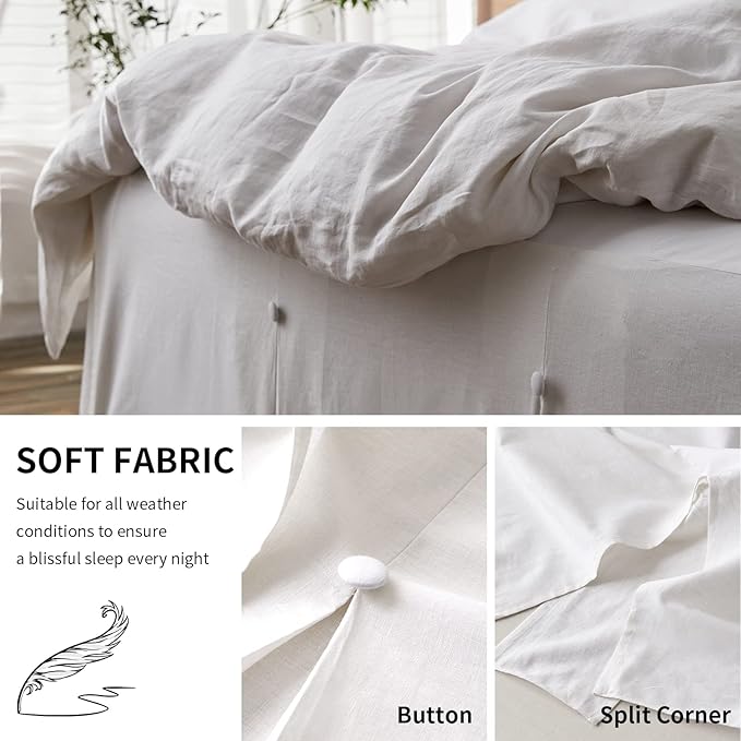 BISELINA French Linen Bed Skirt Split Corner - Image 5