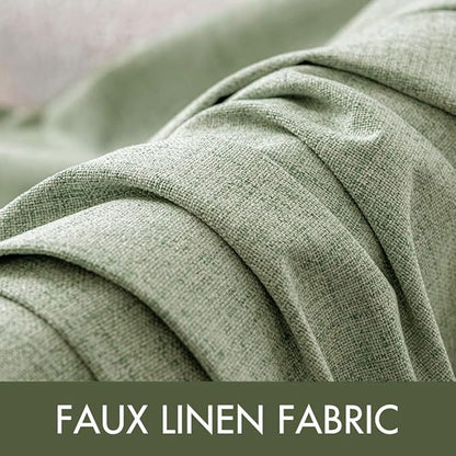MIULEE Linen Texture Curtains for Bedroom Solid 100% Blackout Thermal Insulated - Image 5