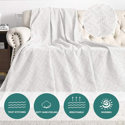 MYSKY HOME White Geometrical Sofa Covers, Couch Cover - Image 3