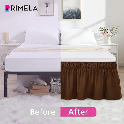RIMELA Bed Skirt Queen Size 18 Inch Drop, Elastic Bed Skirting - Image 3
