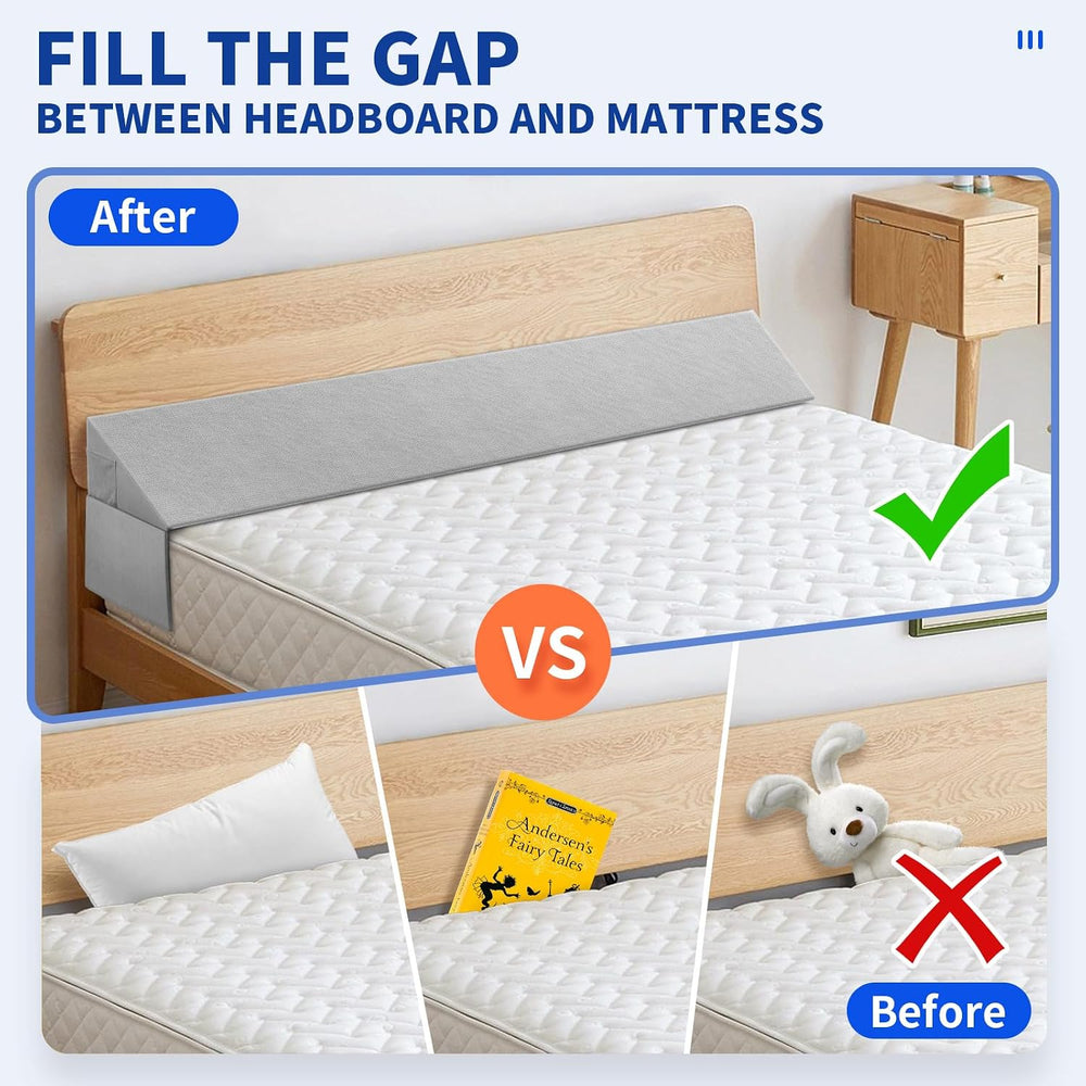 Krightlink Bed Wedge Pillow for Headboard Gap Filler Twin Size