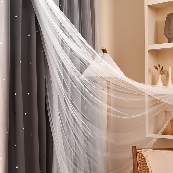 Kinryb Kids Star Curtains 45 Inch Short - Image 3