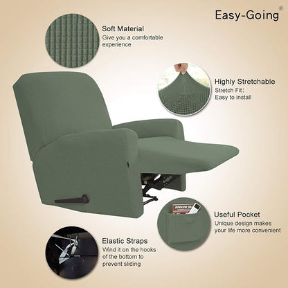 Easy-Going Recliner Stretch Sofa Slipcover 4-Piece Sofa Cover Furniture - Image 3