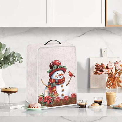 Christmas Coffee Maker Cover, Cute Snowman Cardinal Coffee Dust Protector - Image 3
