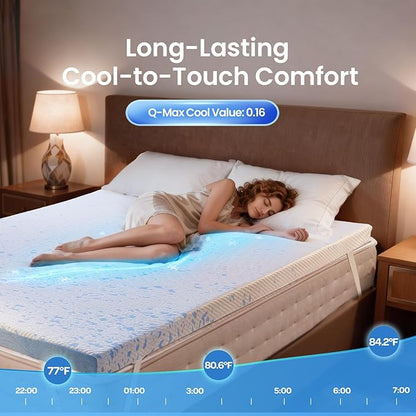 OhGeni 2 Inch Cooling Twin XL Gel Memory Foam Mattress Topper Pad, Washable Bed - Image 7