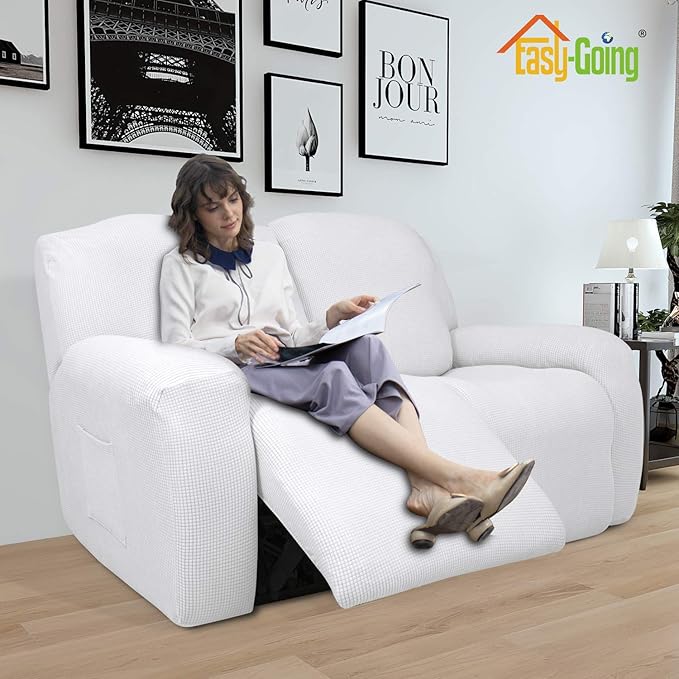 Easy-Going 6 Pieces Recliner Loveseat Stretch Sofa Slipcover Sofa Cover - Image 2