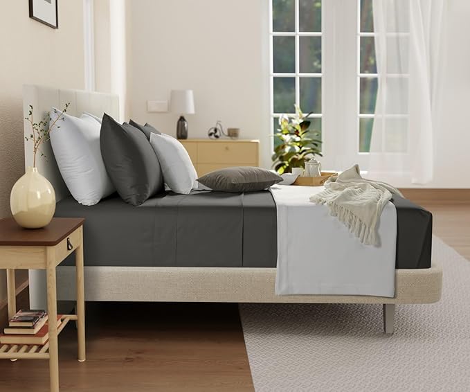 Organic Cotton Sheets Queen Sheet Set Deep Pocket, 100% Cotton Bed Sheets Queen - Image 3
