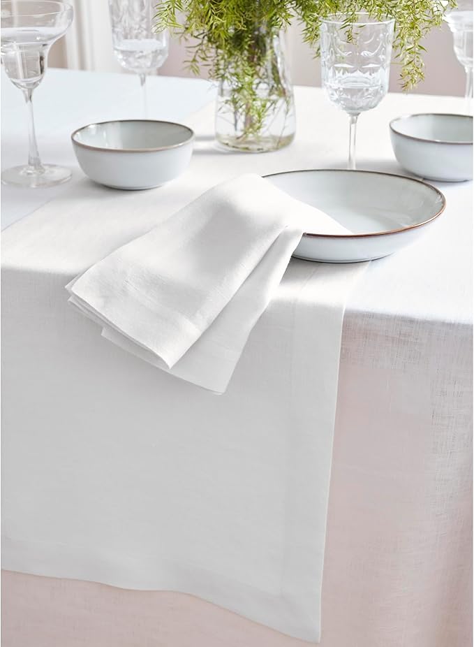 Solino Home Linen White Table Runner 96 Inches Long - Image 9