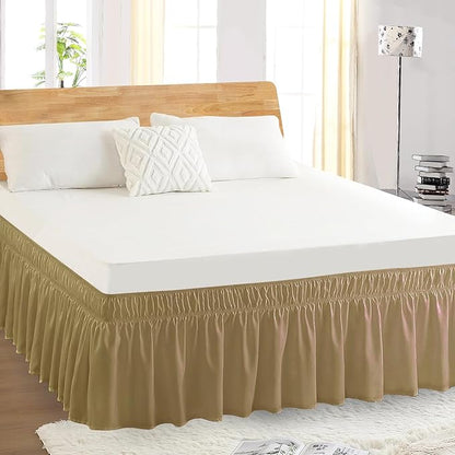 Queen Bed Skirt, Elastic Wrap Around Bed Skirt Queen Size, Bed Skirts - Image 5