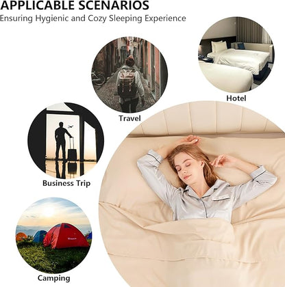 Sleeping Bag Liner Camping Adult Sleep Sack Lightweight Travel Sheet - Image 6