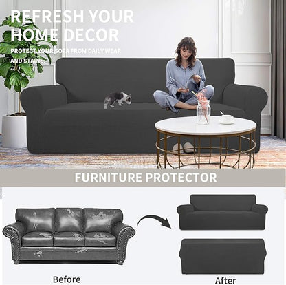 Easy-Going Stretch Sofa Slipcover 1-Piece Sofa Cover Furniture Protector Couch - Image 4