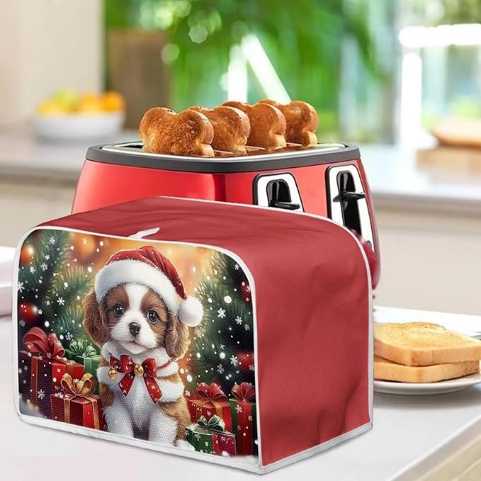ZFRXIGN Christmas Puppy Dog Toaster Cover 4 Slice Toaster Dust Cover Small - Image 3