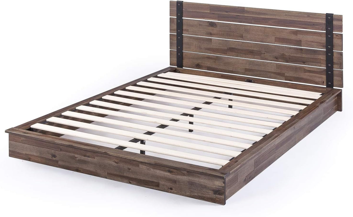 zinus brock metal and wood platform bed frame/solid, view 9