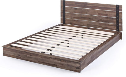 zinus brock metal and wood platform bed frame/solid, view 9