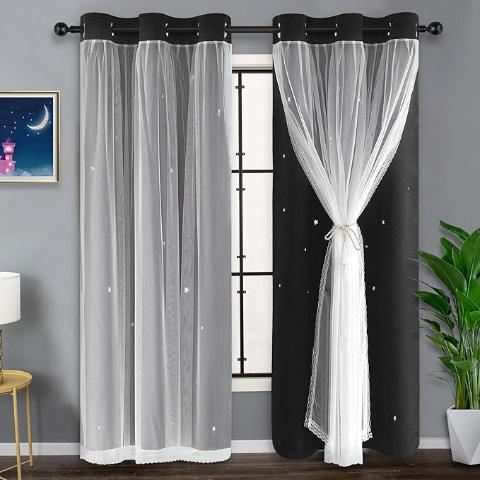 Kinryb Kids Blackout Curtains for Bedroom 84 Inch Long Curtain Mix and Match - Image 7