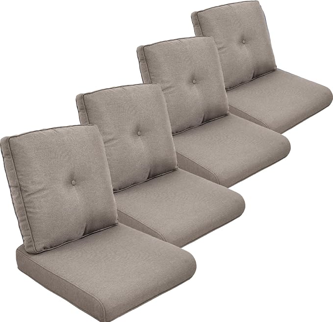 Outdoor Cushion Set of 4, Waterproof Outdoor Seat Cushions 25x22, Patio Chair by moosprr
