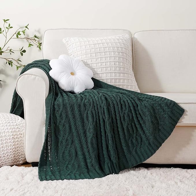 Battilo Christmas Dark Green Throw Blanket - Image 3