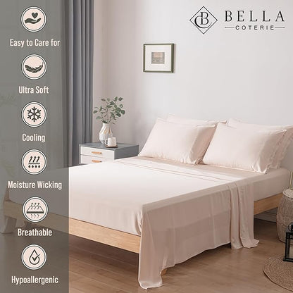 Bella Coterie 6 Piece Luxury Bamboo Viscose California King Size Sheet Set | - Image 2