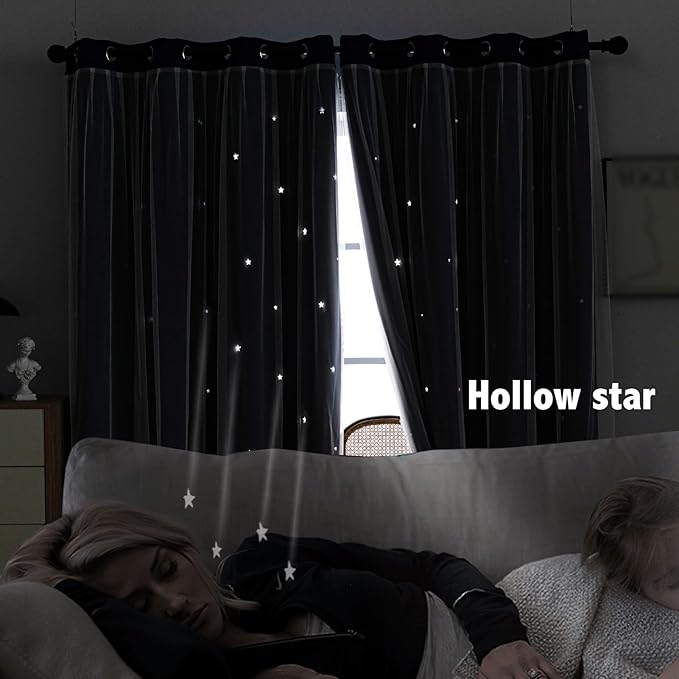 indistar Star Cutout Kids Window Blackout Curtains - Image 3