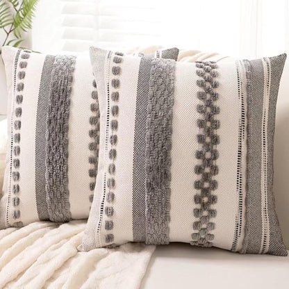Boho Throw Pillow Covers 18x18 Set of 2 Farmhouse Decorative Cushion Case by Unknown