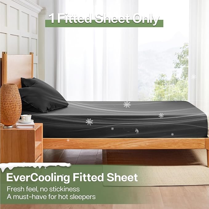 MR&HM Queen Fitted Sheet Only, Ultra-Soft Rayon Derived from Bamboo & Polyester - Image 3