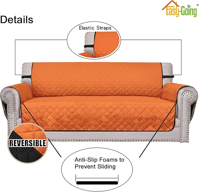 Easy-Going 4 Seater Sofa Slipcover Reversible Sofa Cover Water Resistant Couch - Image 3
