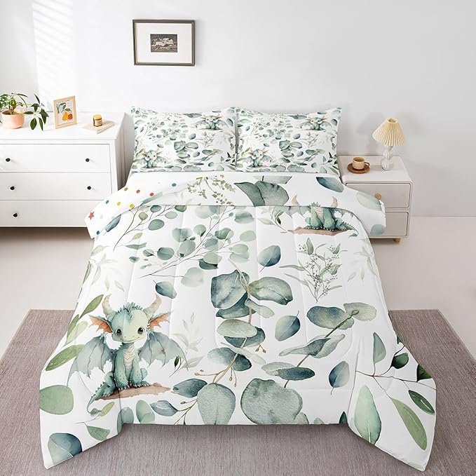 Erosebridal Boys Magic Animal Bedding Queen Size Cute Dragon Comforter Set Queen by Erosebridal
