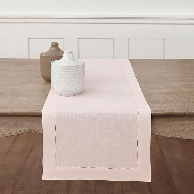 Solino Home Linen Pink Table Runner 120 Inches Long by SolinoHome