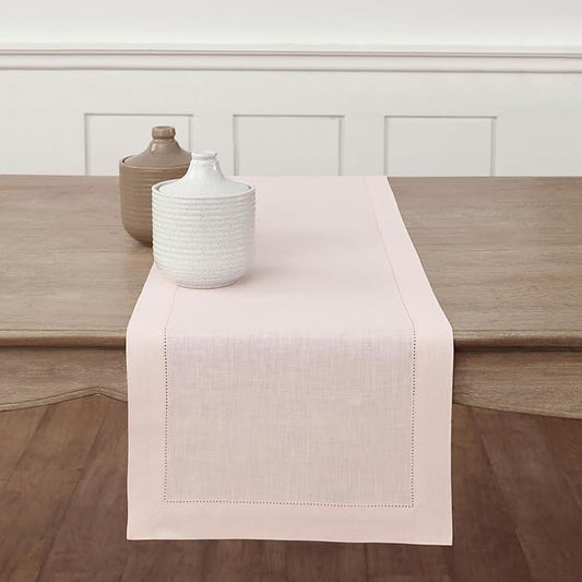 Solino Home Linen Pink Table Runner 120 Inches Long by SolinoHome